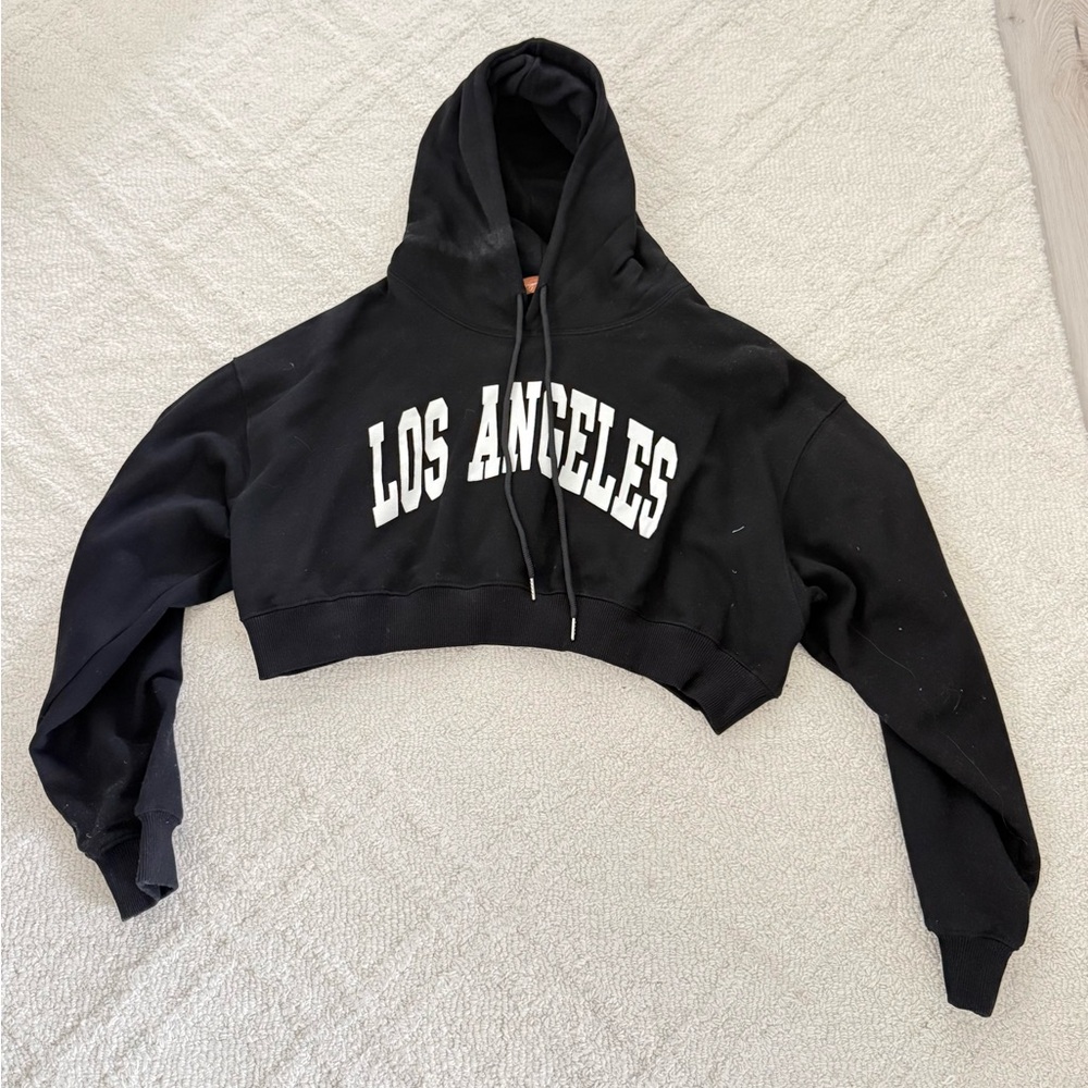 Trendy boutique Black "Los Angeles" Cropped Hoodie